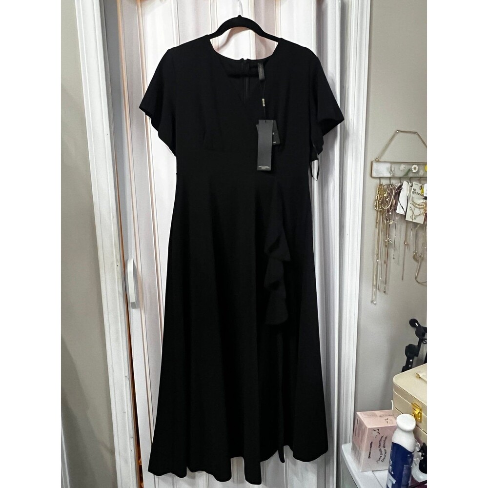 NWT COOAN black dress cocktail v neck large